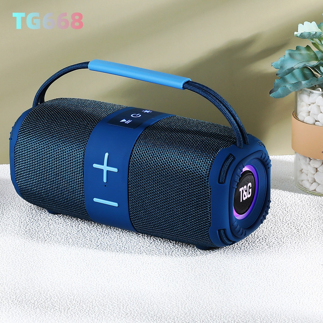 TG668 New Large Volume Dynamic Sound Dual Channel LED Diaphragm Bluetooth Speaker Handheld Portable Fabric Speaker