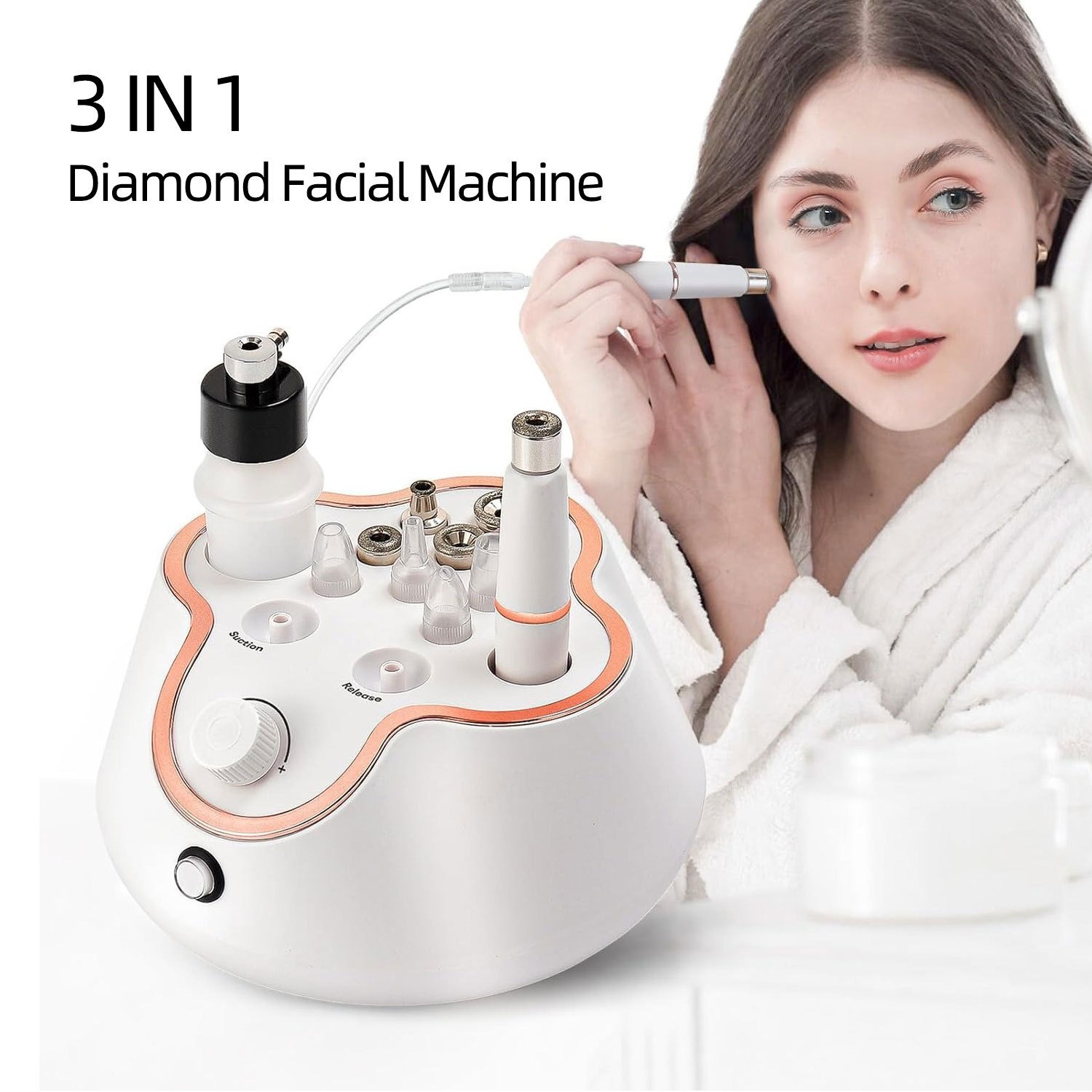 Exclusive Three-in-One Diamond Microdermabrasion Device Dead Skin Removal Microdermabrasion Machine New Strong Suction Firming Beauty Device