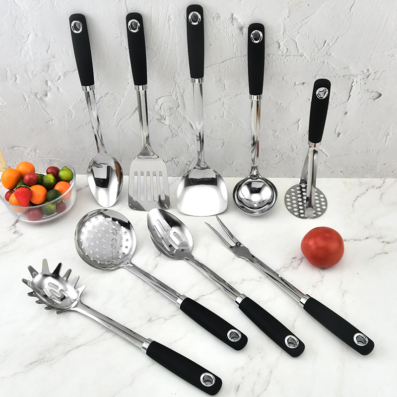 Stainless steel spatula cooking spoon spatula potato masher kitchen supplies household spoon set non-stick pan