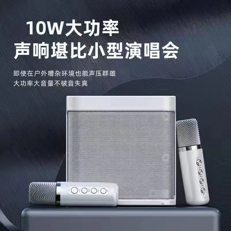 YS203K Speaker Wireless Bluetooth Sound Card Microphone All-in-One Home Outdoor KTV Speaker