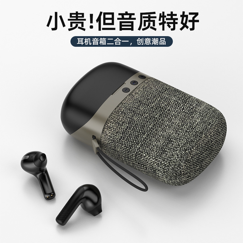 Multifunctional 2-in-1 in-ear Bluetooth headset stereo Bluetooth speaker, TWS pair earphone Bluetooth speaker
