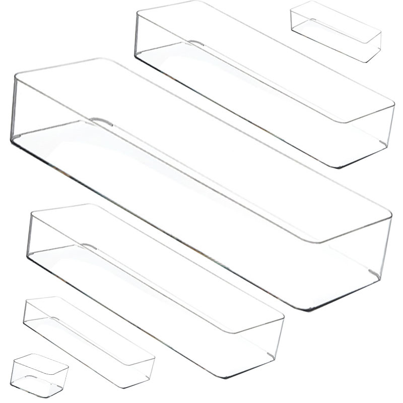 Desktop storage box, transparent acrylic, narrow and long, rectangular for mirror cabinet, cosmetics, stationery, pen, chopsticks