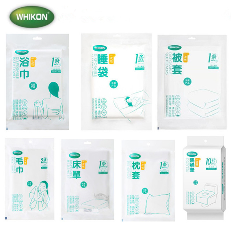 WHIKON Huikang Vacuum Pack Disposable Towel Bath Towel Single Double Bed Sheet Pillowcase Disposable Toilet Mat