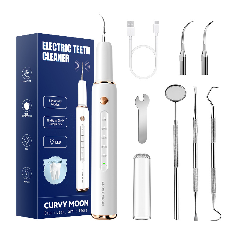 Cross-border ultrasonic teeth cleaner for removing plaque an