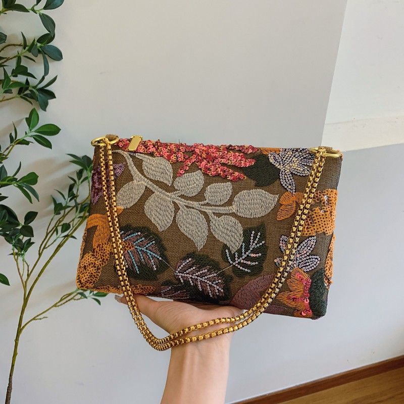 Sequin Evening Bag New Embroidered Clutch Niche Summer Bag Envelope Bag for Women