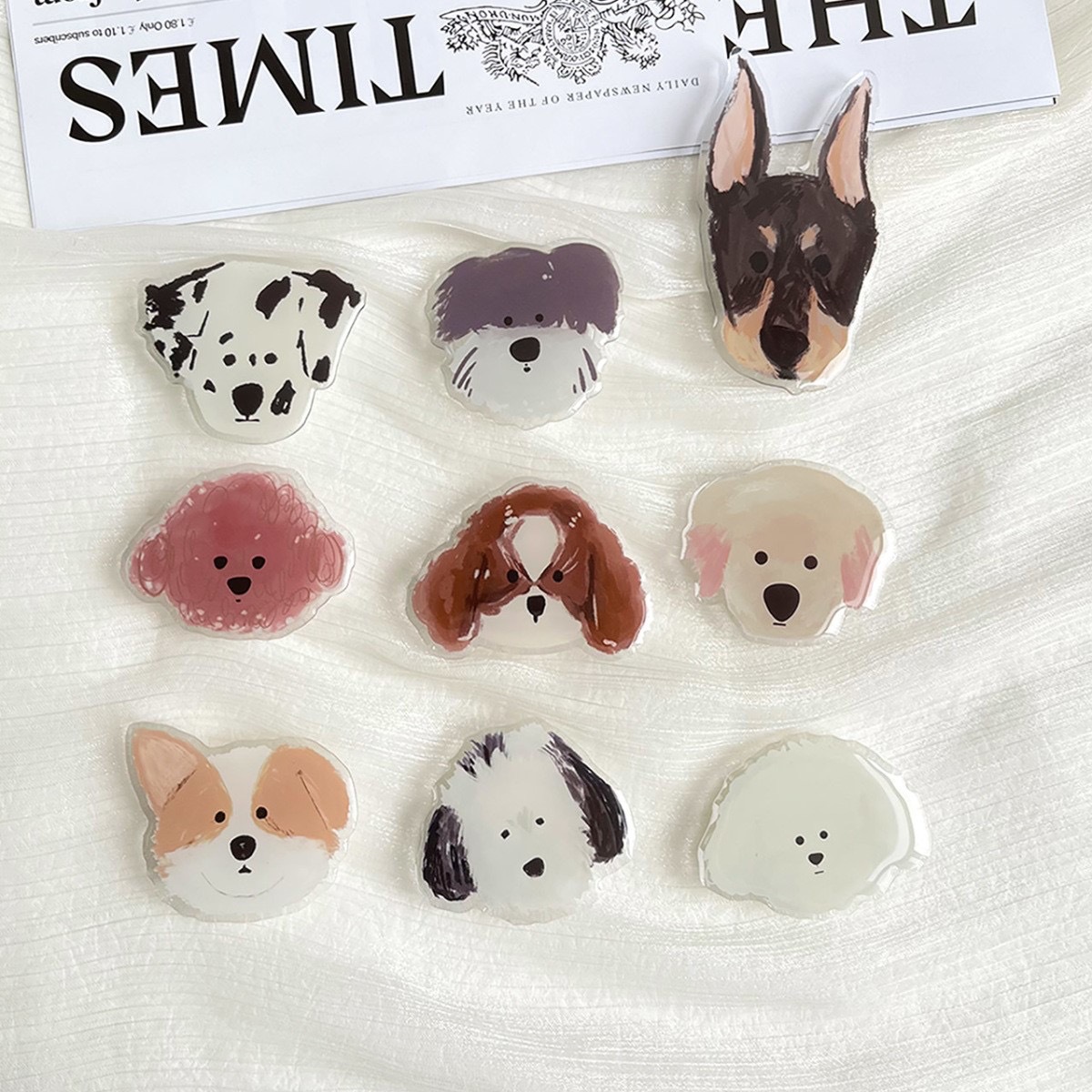 Cartoon Dog Lazy Telescopic Resin Phone Airbag Stand Acrylic Cute Pet