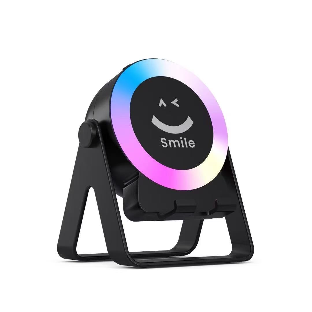 2025 New Colorful Light Induction Bluetooth Speaker Desktop Phone Stand Mini Speaker Subwoofer Mini Bluetooth Speaker
