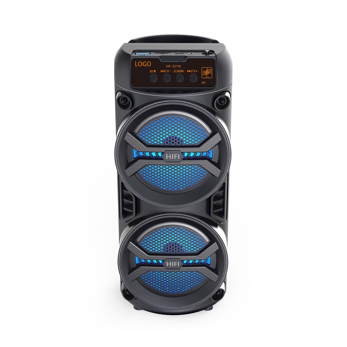 3216 dual 3-inch portable speaker loud volume LED running light high power outdoor portable Bluetooth speaker