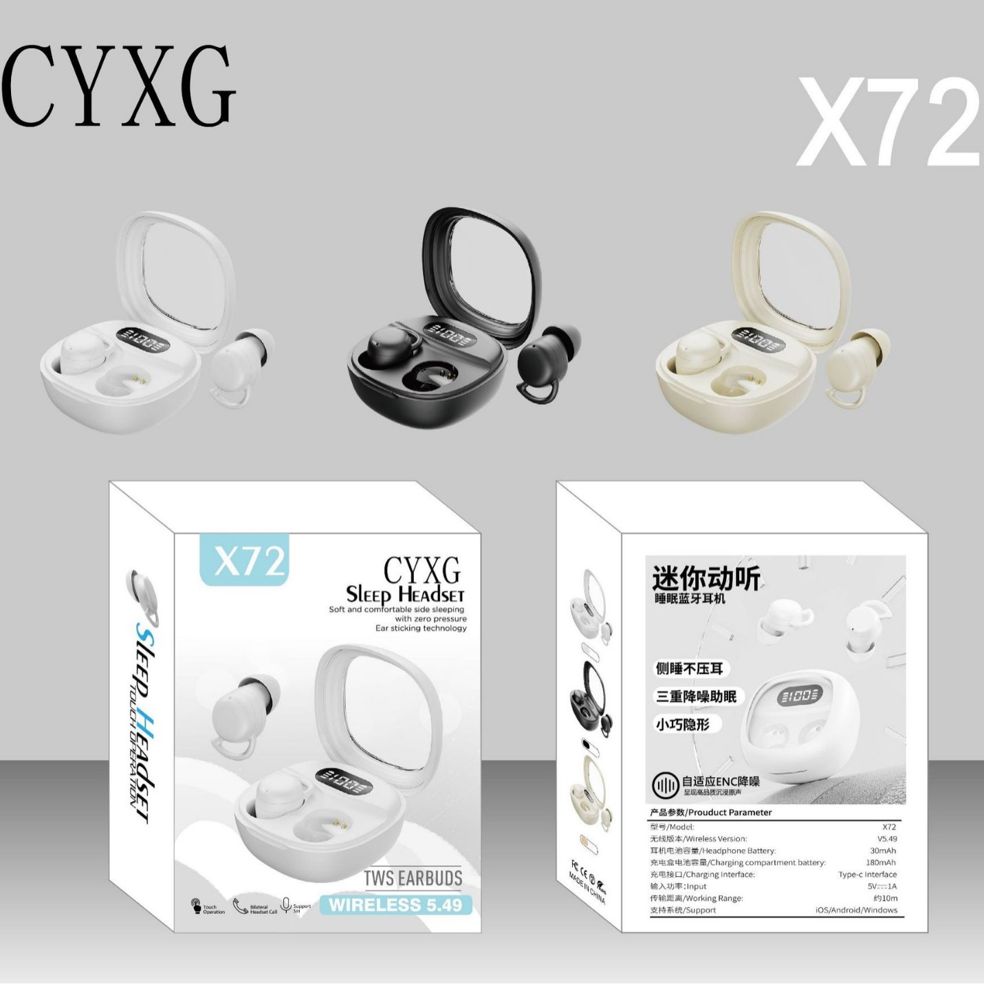 X series X73 camera X95 ear-hook OWS wireless TWS Bluetooth earphone clip-on type digital display ultra-long battery life