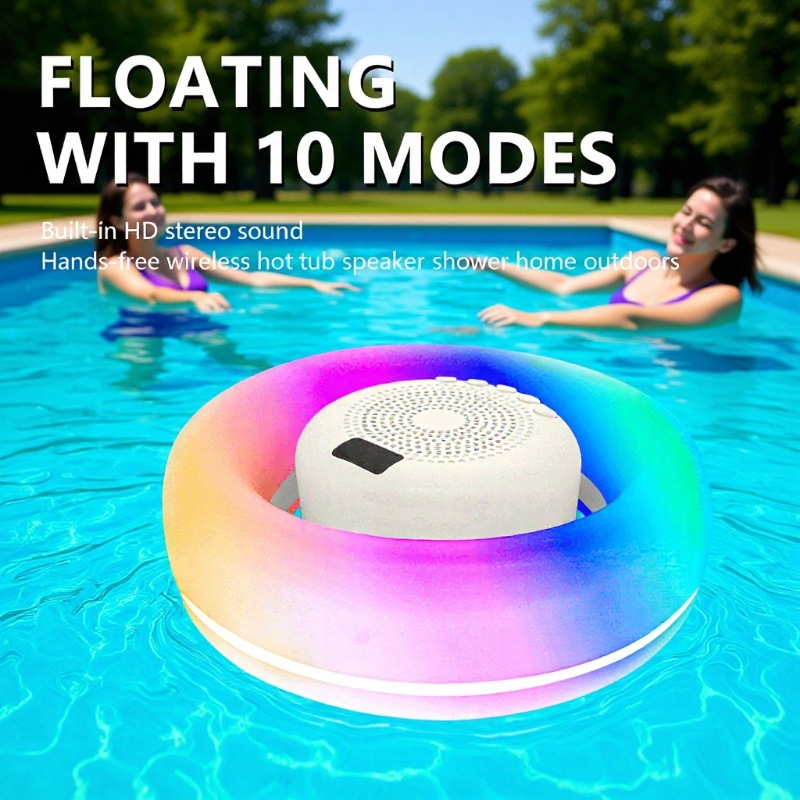 New Pool Bluetooth Speaker Colorful Atmosphere Light Waterproof Floating Speaker