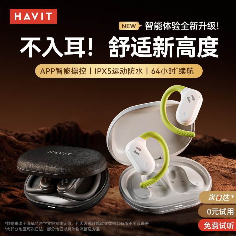 2025 New Wireless Bluetooth Earphones Non-in-ear Air Conduction Earhook Earphones Noise Cancellation Sports Running
