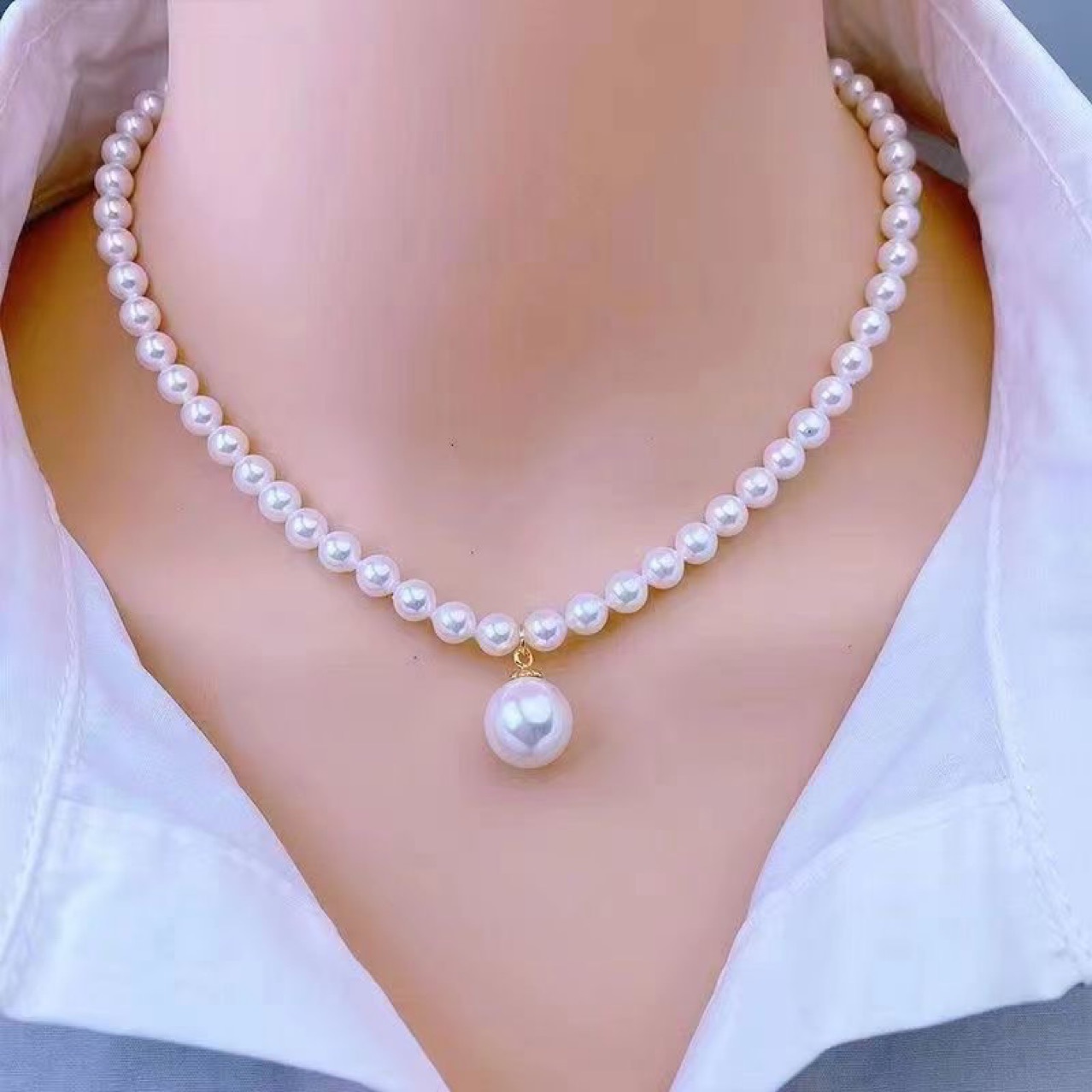 2025 original design imitation pearl necklace women new niche 520 gift锁骨 chain