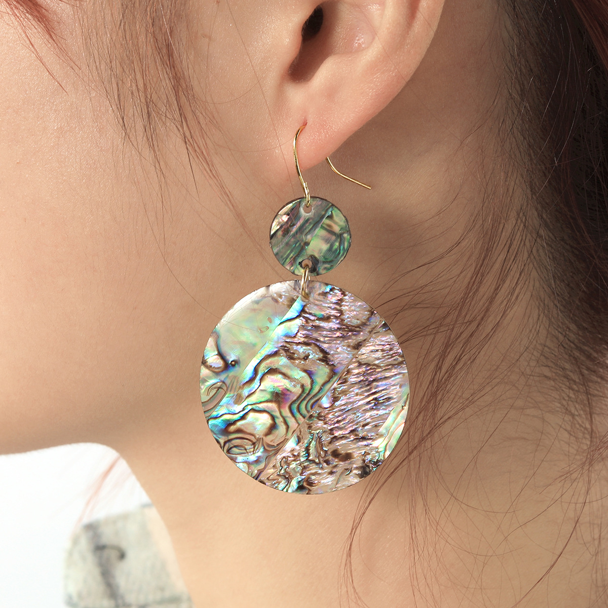 Colorful Abalone Shell Drop Earrings Natural Shell Earrings Island Style Earrings