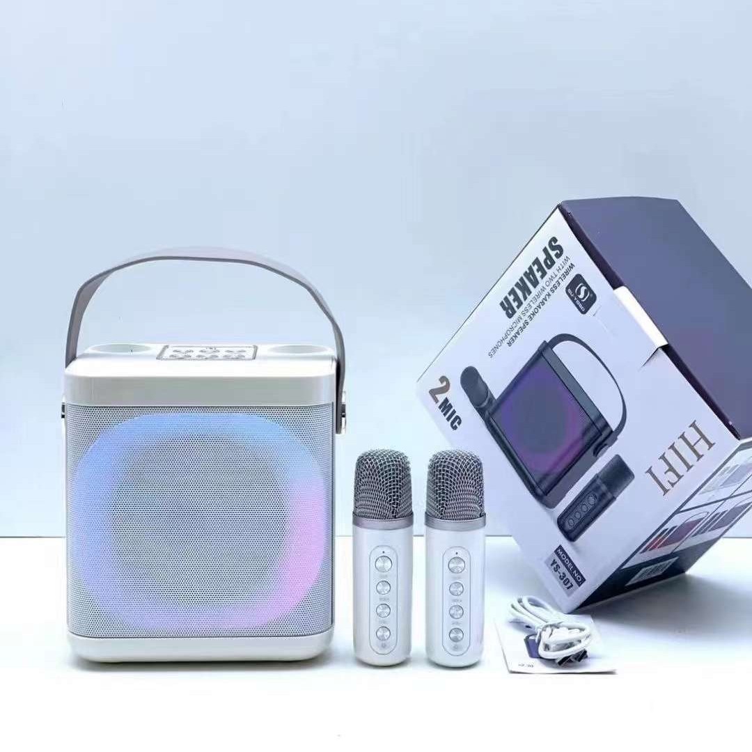YS307 Karaoke Set KTV Sound Wireless Bluetooth Dual Microphone Speaker Microphone All-in-One