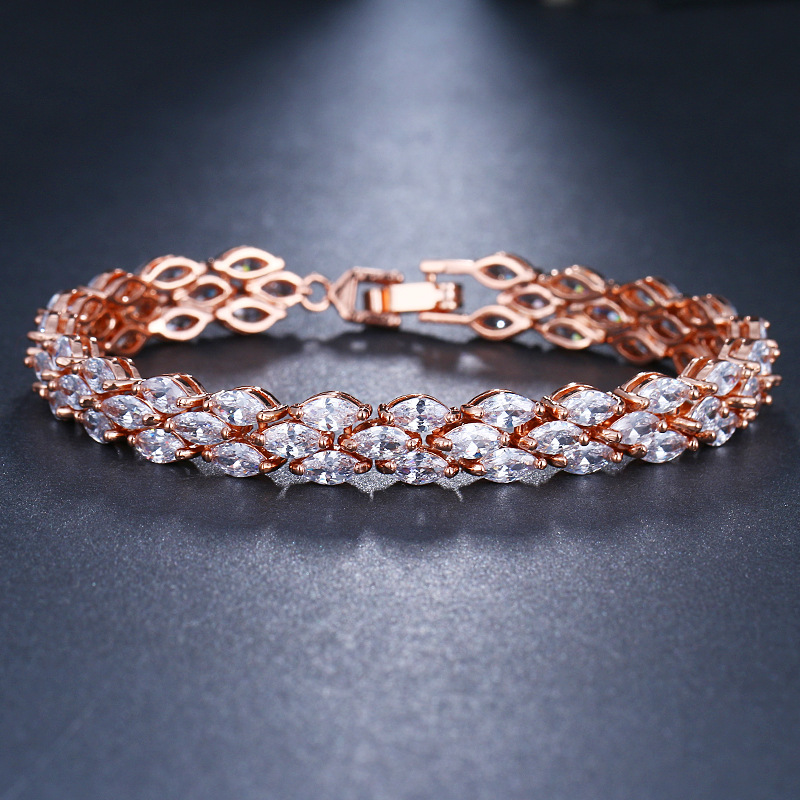 Marquise zircon diamond-like simple bracelet hand jewelry accessory