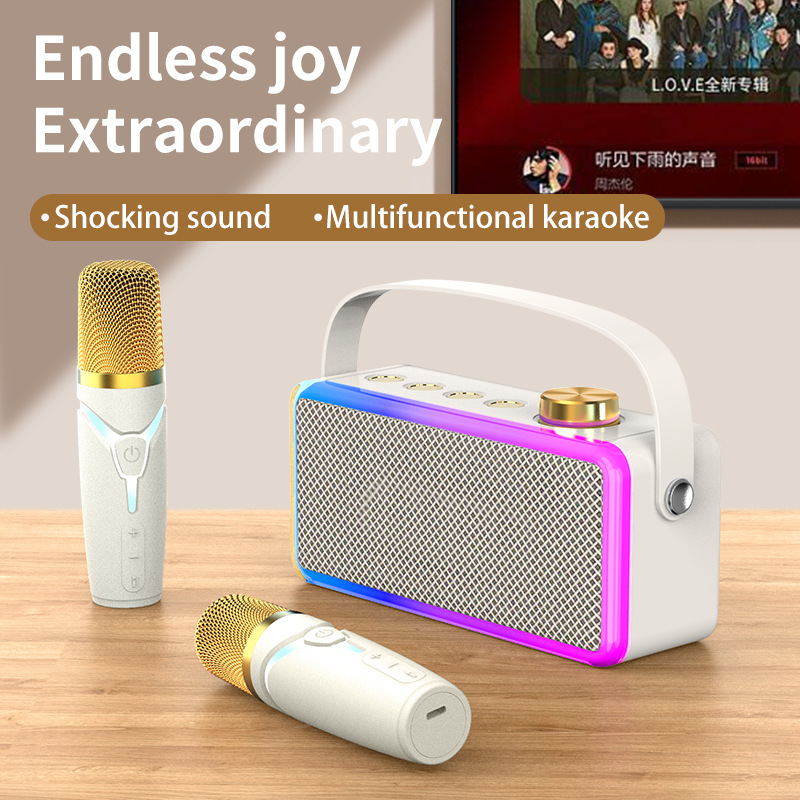 Bluetooth Singing K12 Song Small Speaker Audio Support Microphone Wireless Children Home Outdoor KTV All-in-One Audio