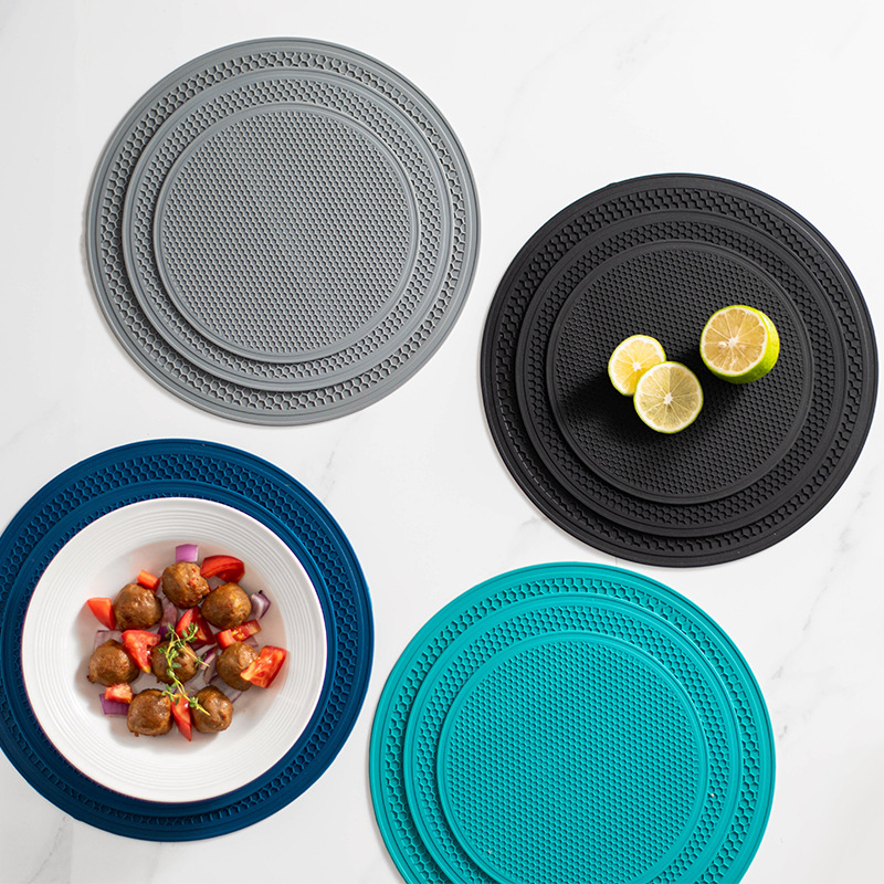 Three Sizes Silicone Honeycomb Heat Mat Silicone Heat Insulation Pot Mat Household Heat Insulation Bowl Mat Large Pot Mat Cup Mat Plate Mat