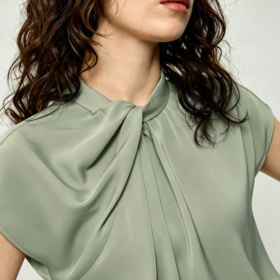Silk Shirt Women 2026 Summer New S833 Three-Dimensional Pleating Commute Mulberry Silk Short Sleeve