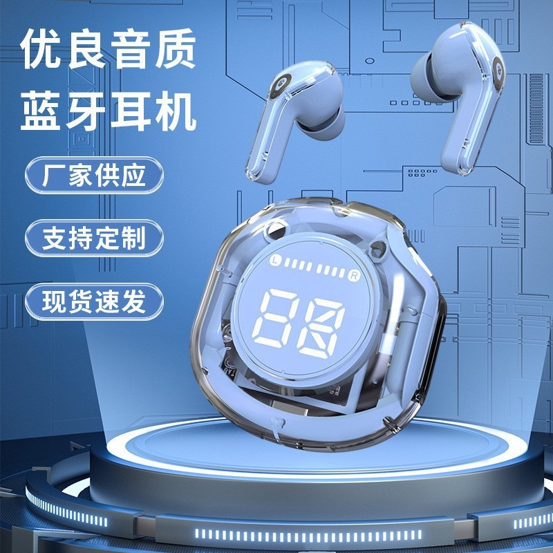Colorful Crystal Armor Cabin Wireless Bluetooth Earphones HK6 Smart Noise Reduction Touch Dual Master Digital Display TWS