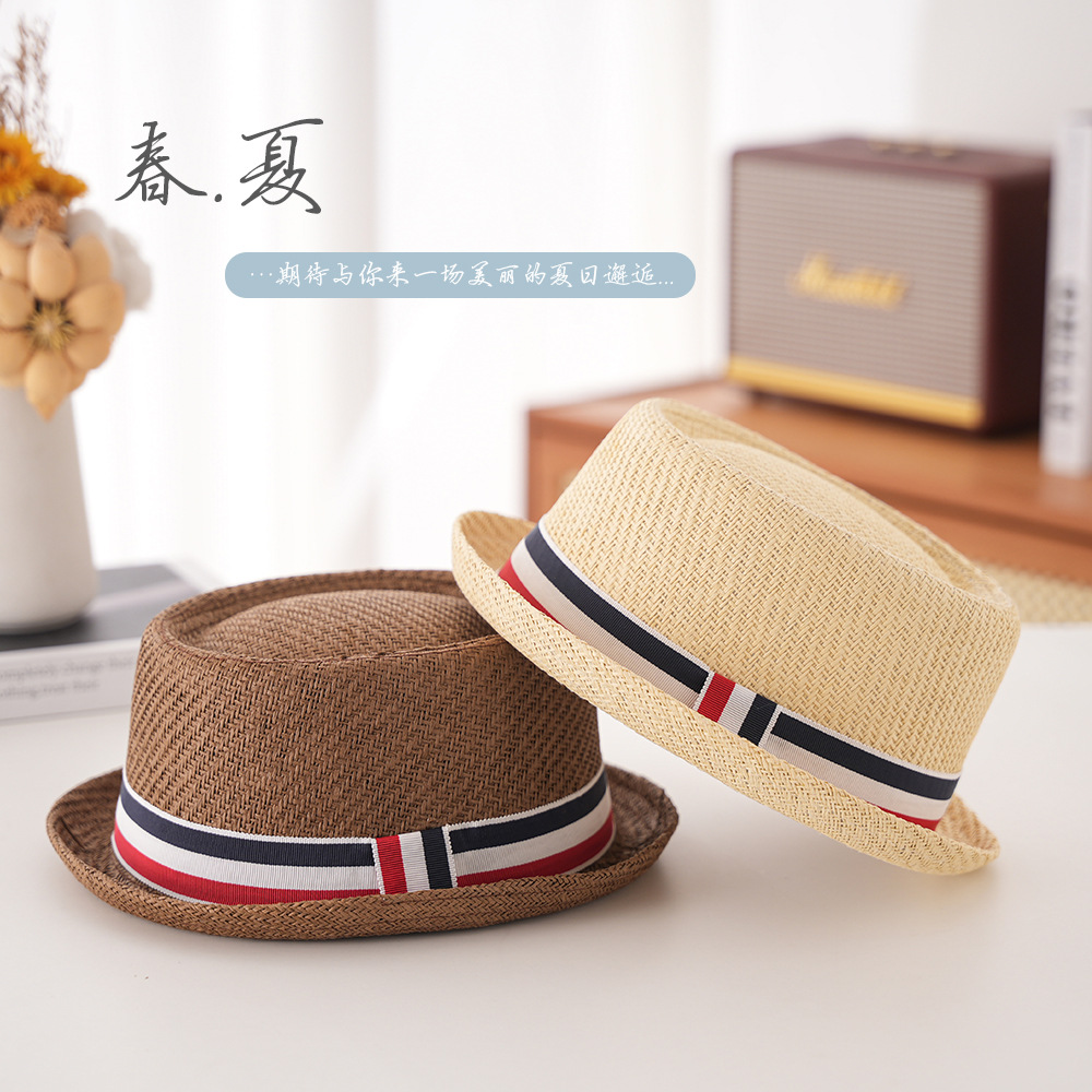 Duck Grass Concave Round Top Fedora Summer Outing Short Brim Jazz Sun Hat