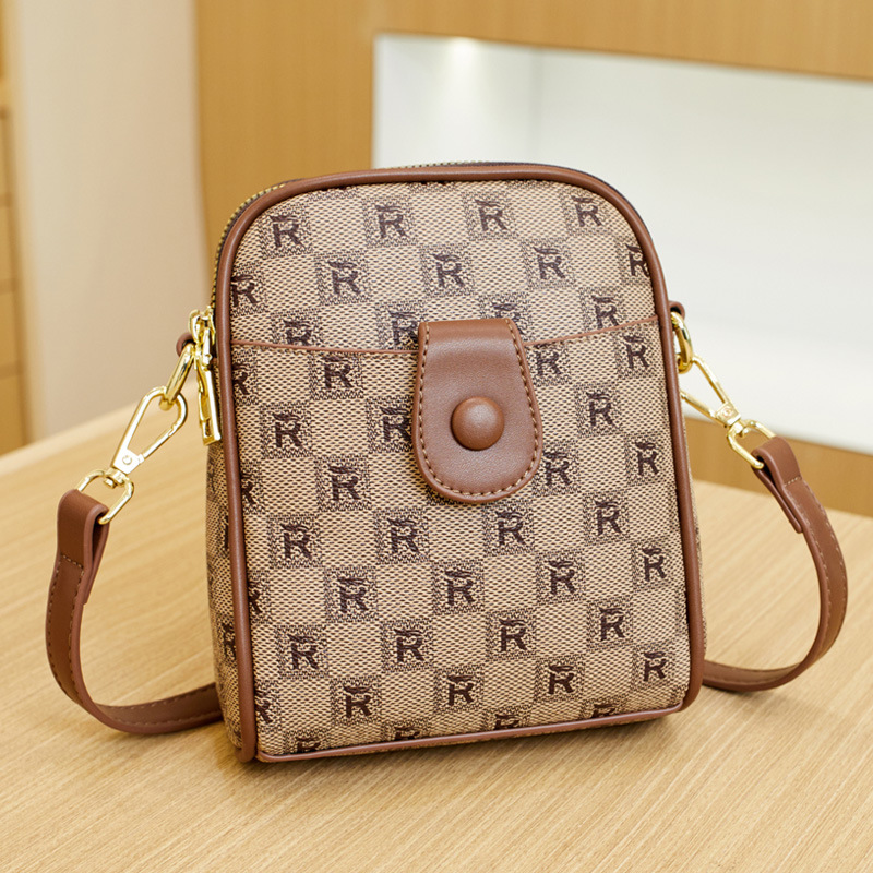 Genuine leather small crossbody bag 2026 new multi-layer phone bag women's color-block crossbody bag mini small bag