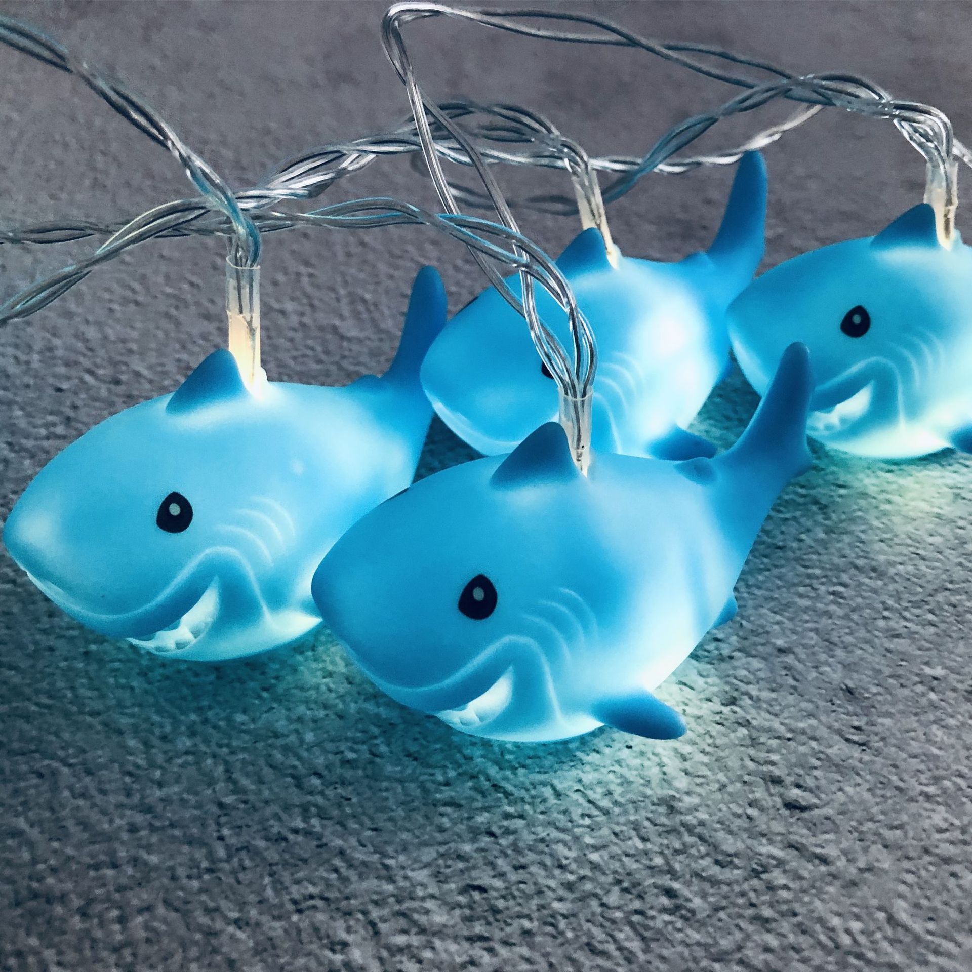 LED PVC Shark Light String Animal Shaped Lights Christmas Party Courtyard Decorative String Lights USB Light String