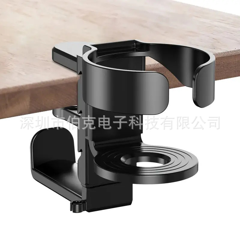 No-drill 2-in-1 desktop cup holder and headphone stand - gaming headset hanger with drink holder for computer desk
