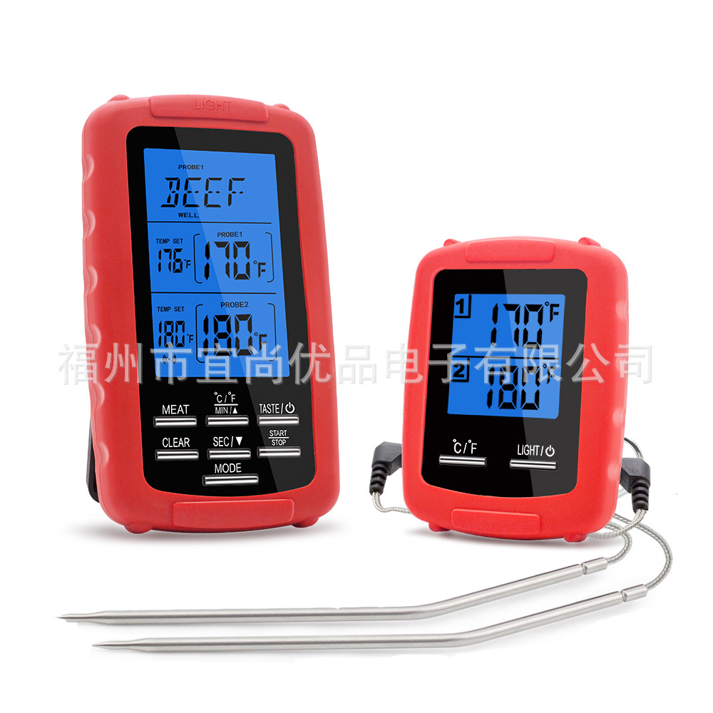 New Kitchen Food BBQ Thermometer Wireless Dual Channel Digital Monitoring Thermometer