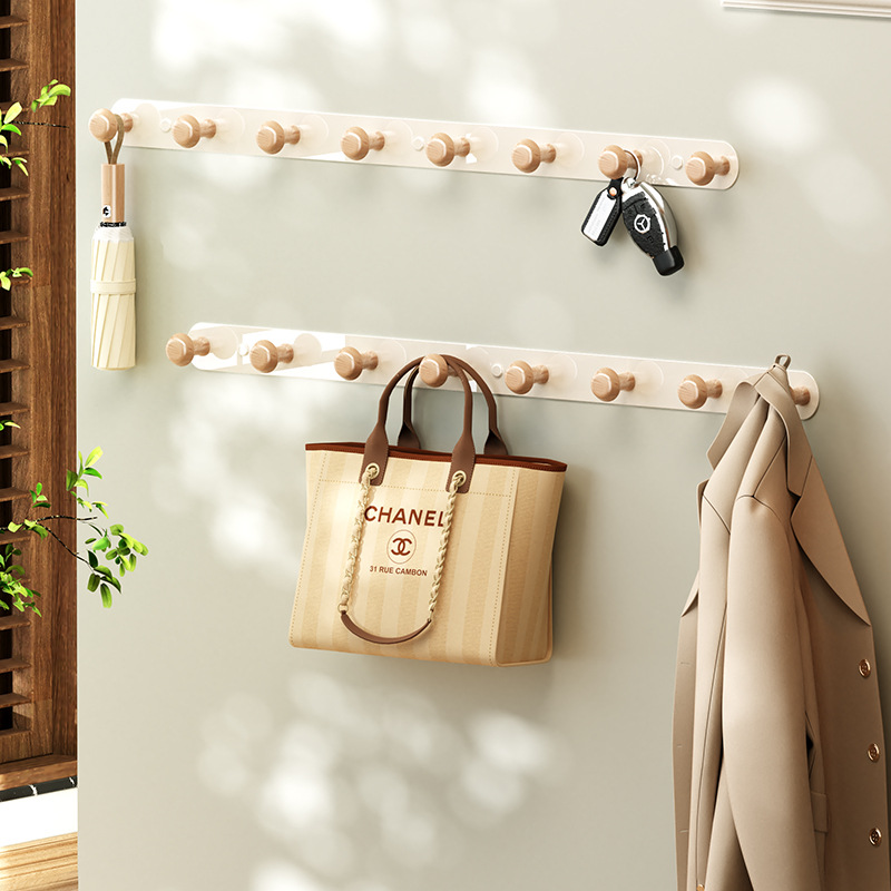 Wall Coat Rack Bedroom No-drill Entryway Hook Wall-mounted Wall Door Hook Entry Coat Rack