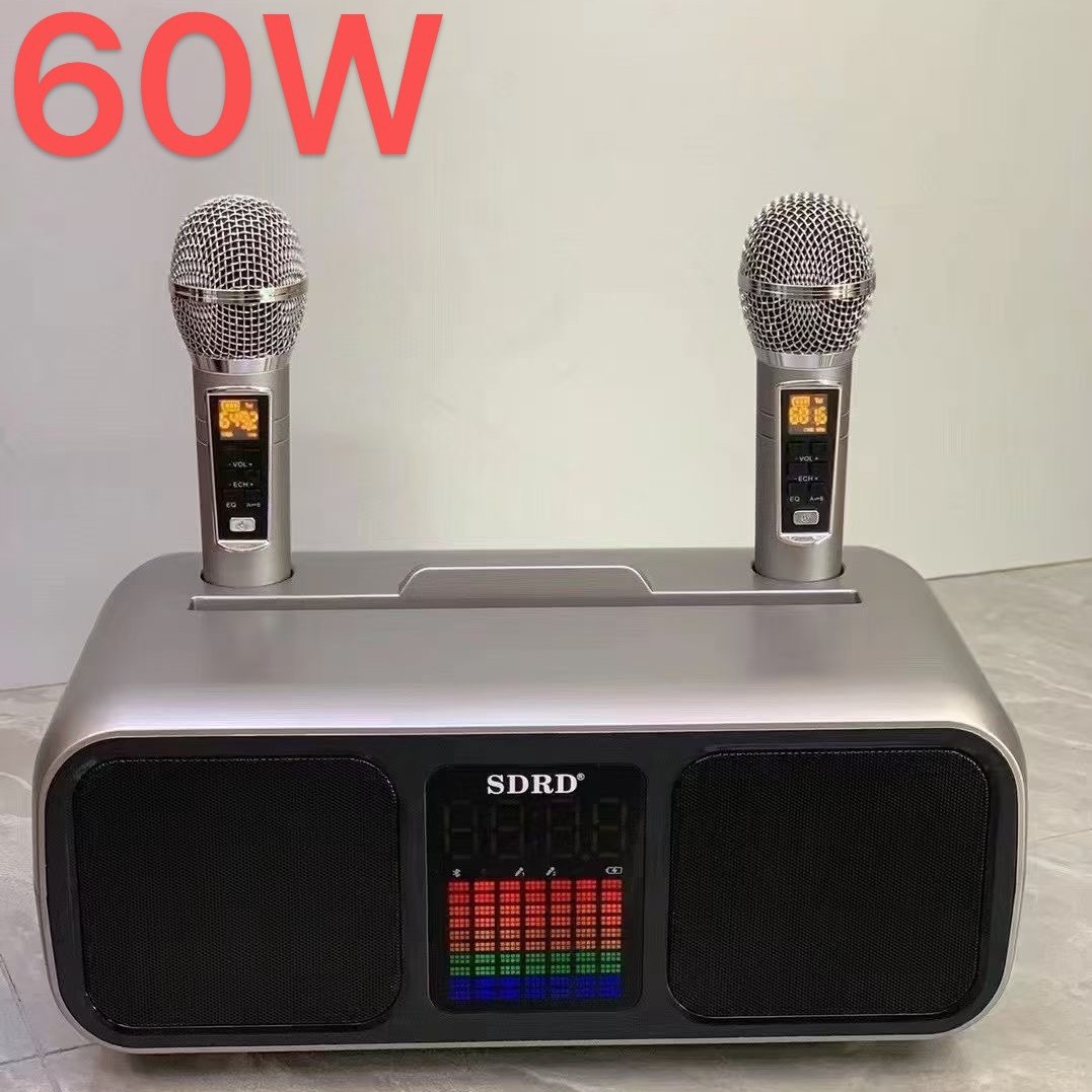 SD318 Bluetooth Speaker Wireless Dual Microphone K-Song All-in-One Machine Portable Outdoor Singing Home TV Children