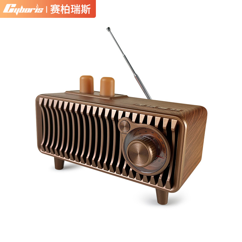 Cyboris Wood Grain Colorful Radio Mini Card Wireless Bluetooth Speaker Gift