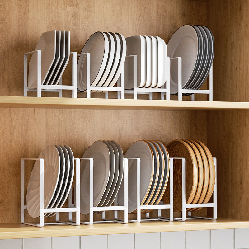 Japanese-Style Dish Rack, Drain Rack, Plate Rack, Kitchen Storage Organizer, Cabinet Shelf, Dinner Plate and Bowl Rack, Cutting Board and Pot Lid Holder
