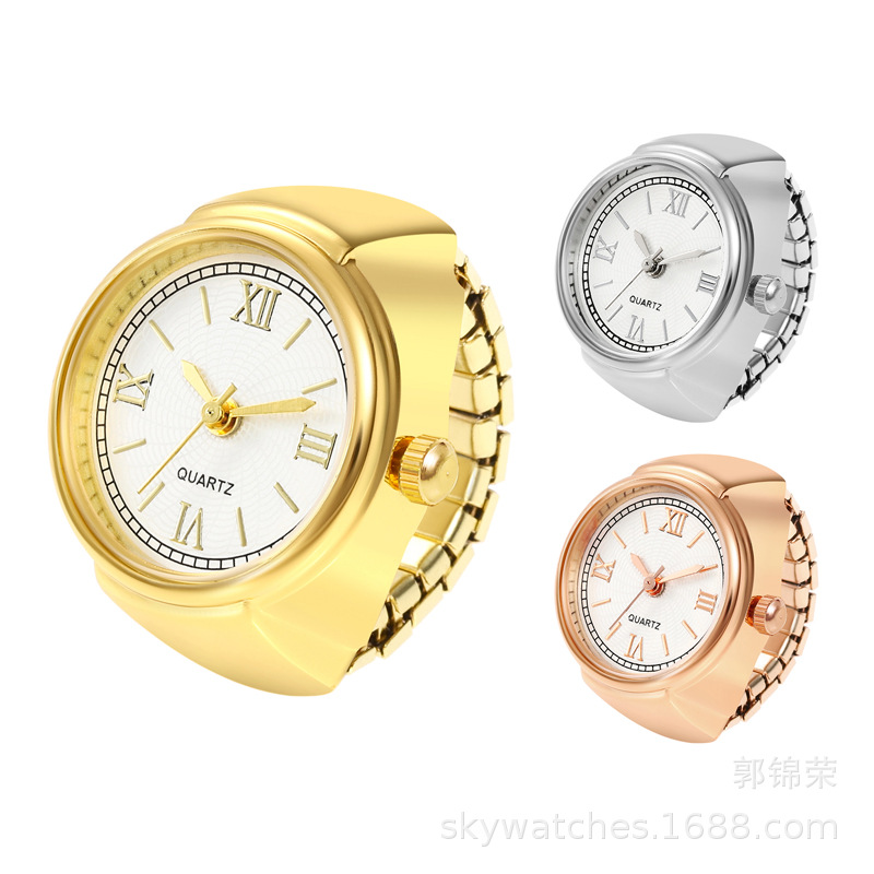 New Ring Watch Gold Rose Gold Roman Elegant Finger Watch