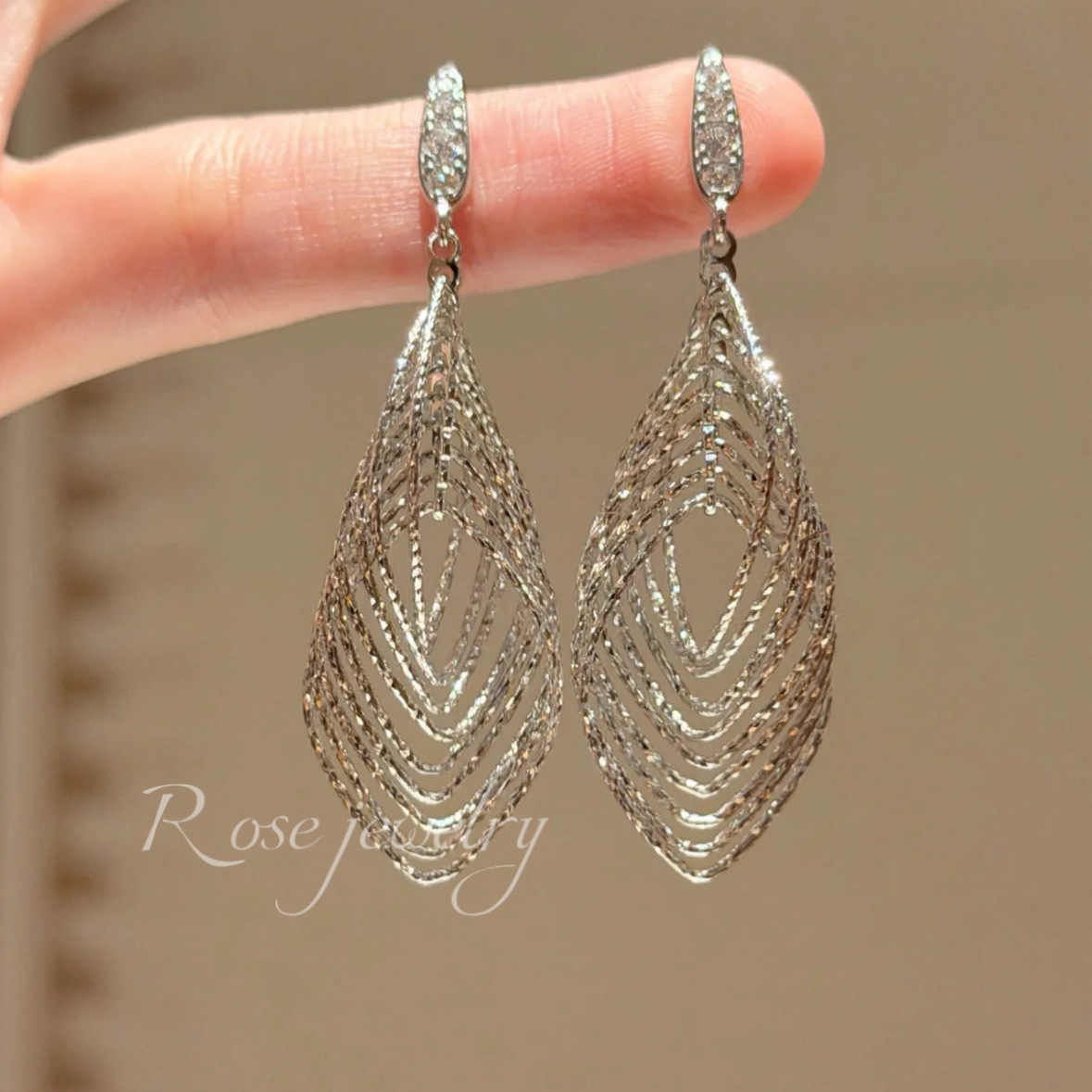 Super Sparkle Diamond Line Ear Accessories 2025 New Dinner Party Heiress Style Stud Earrings Ear Hooks Ear Drops Earrings