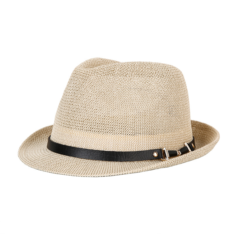 Hat Summer Small Fedora Style Straw Gauze Sun Neutral Unisex Jazz Hat