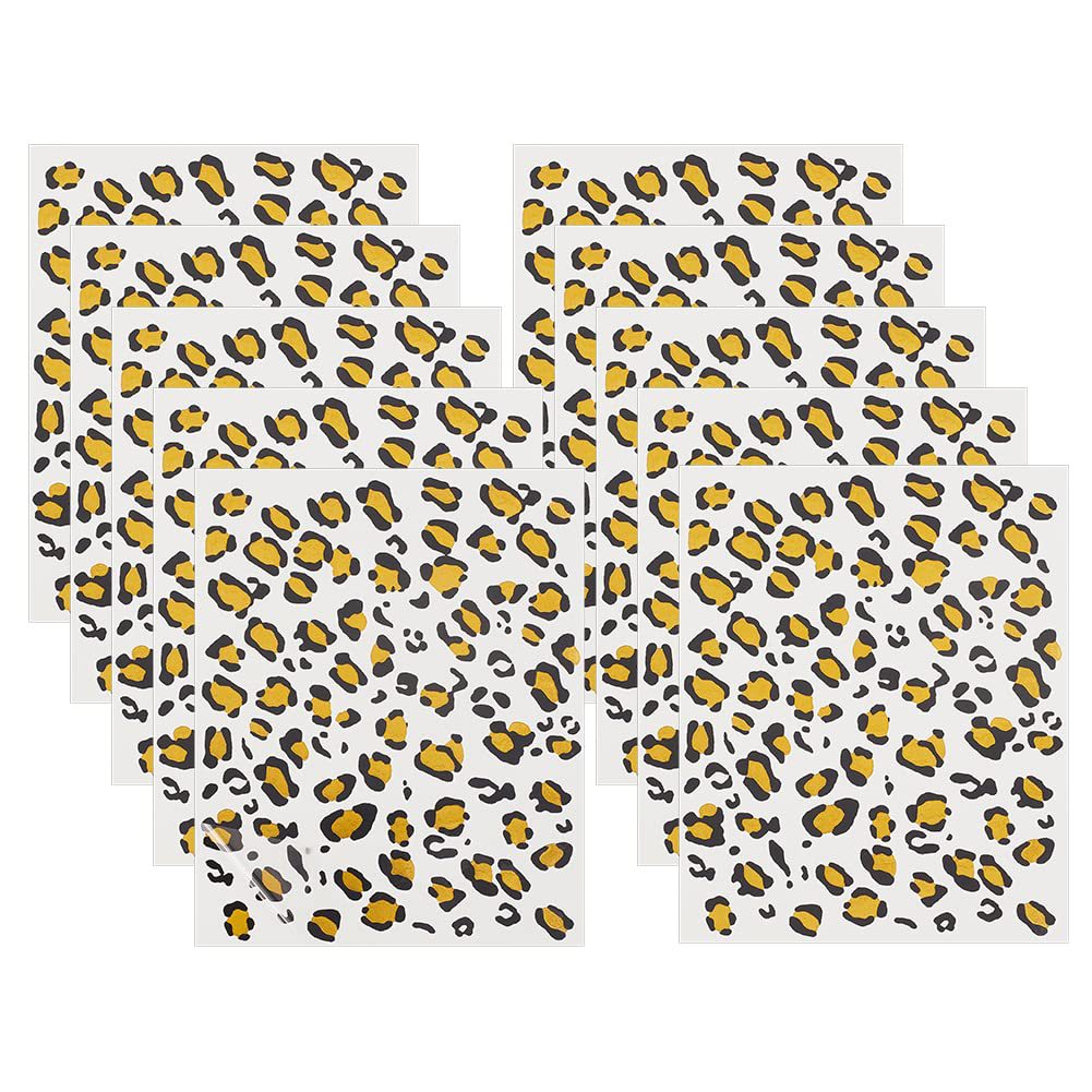 Cross Mirror New Face Tattoo Fake Leopard Tattoo Sticker Cat Whisker Tattoo Sticker Paper Leopard Print Metal Gold Foil Halloween