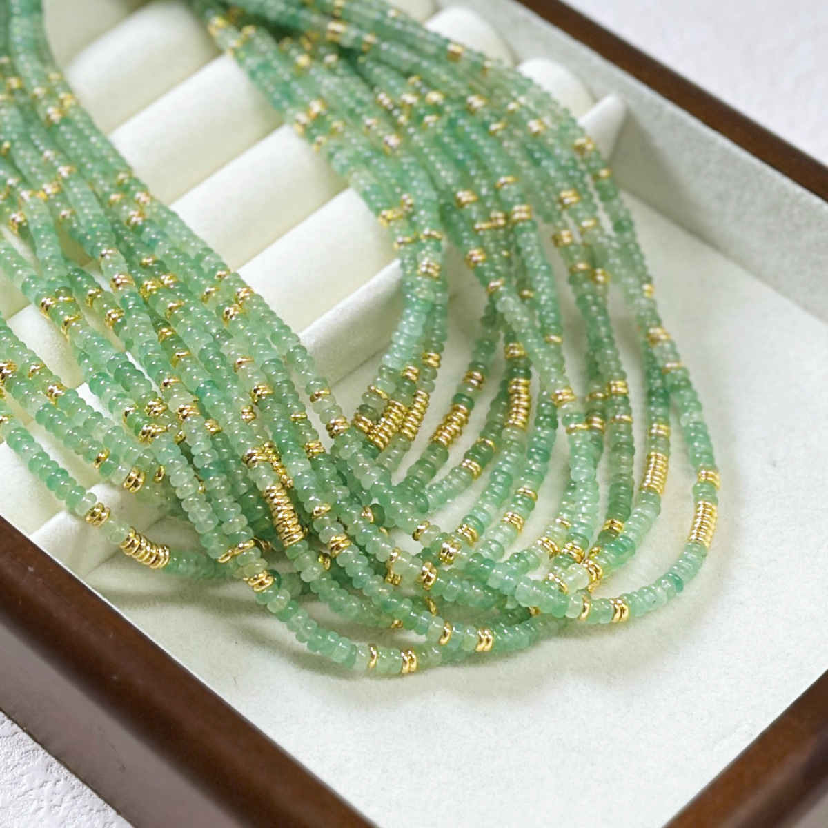 Niche aventurine natural stone necklace women abacus bead bracelet clavicle chain new Chinese style neck jewelry women
