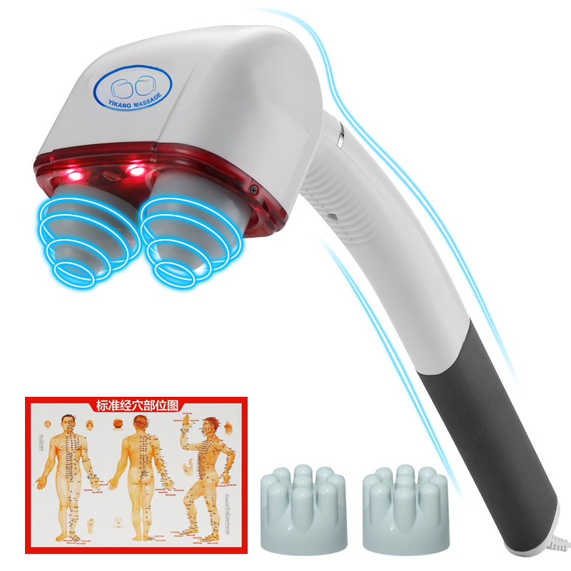 Handheld Massager Waist Dolphin Massage Stick Abdominal Electric Massage Hammer Shoulder Neck Leg Massager Double Head