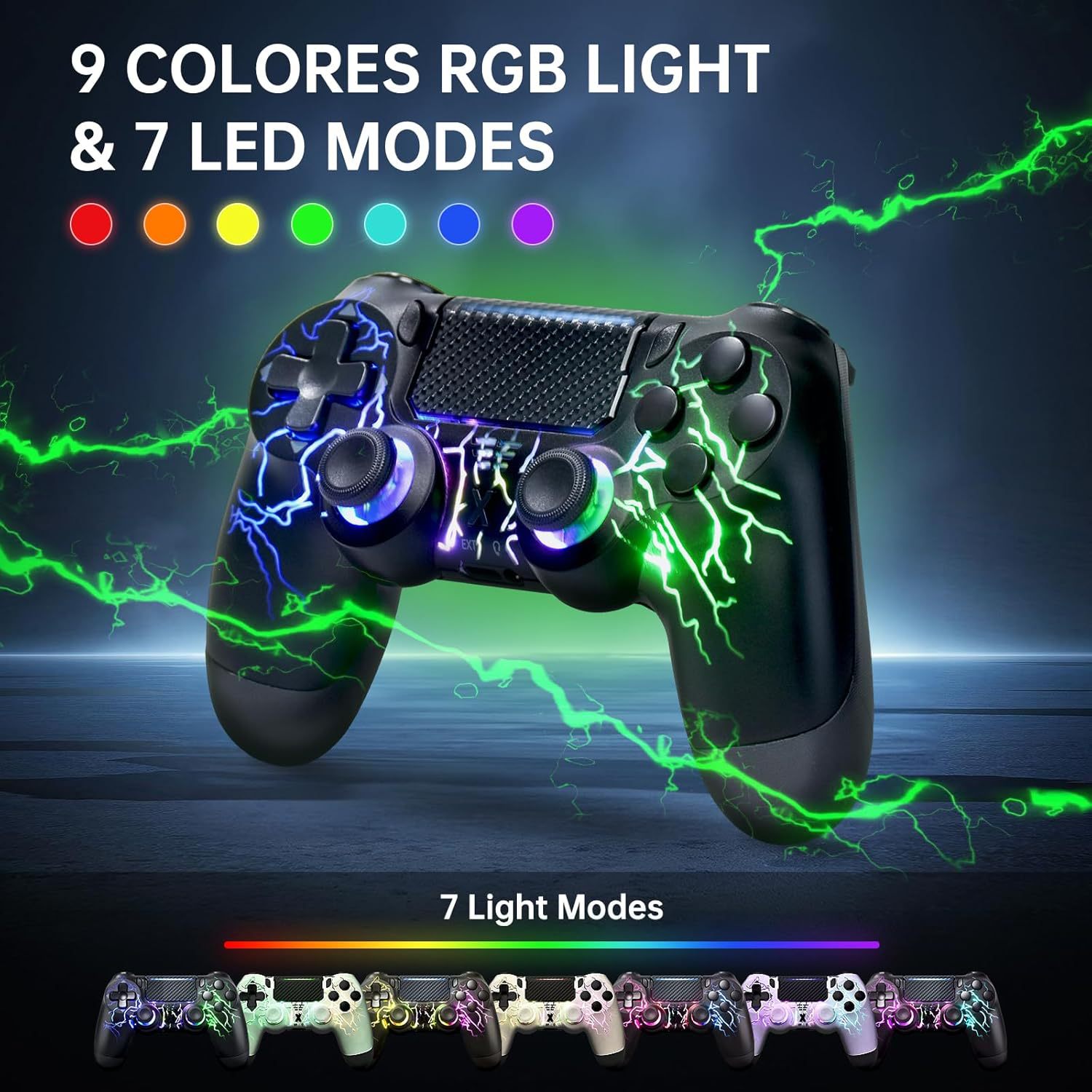 PS4 wireless Bluetooth handle RGB extended dual back button TURBO function P4 game handle 6-axis gyro controller