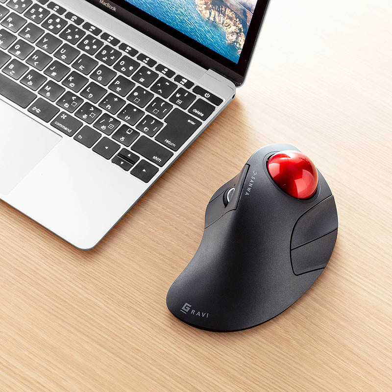 Japan SANWA trackball dual mode silent wireless mouse ergonomic vertical drawing CAD GMAT TB137
