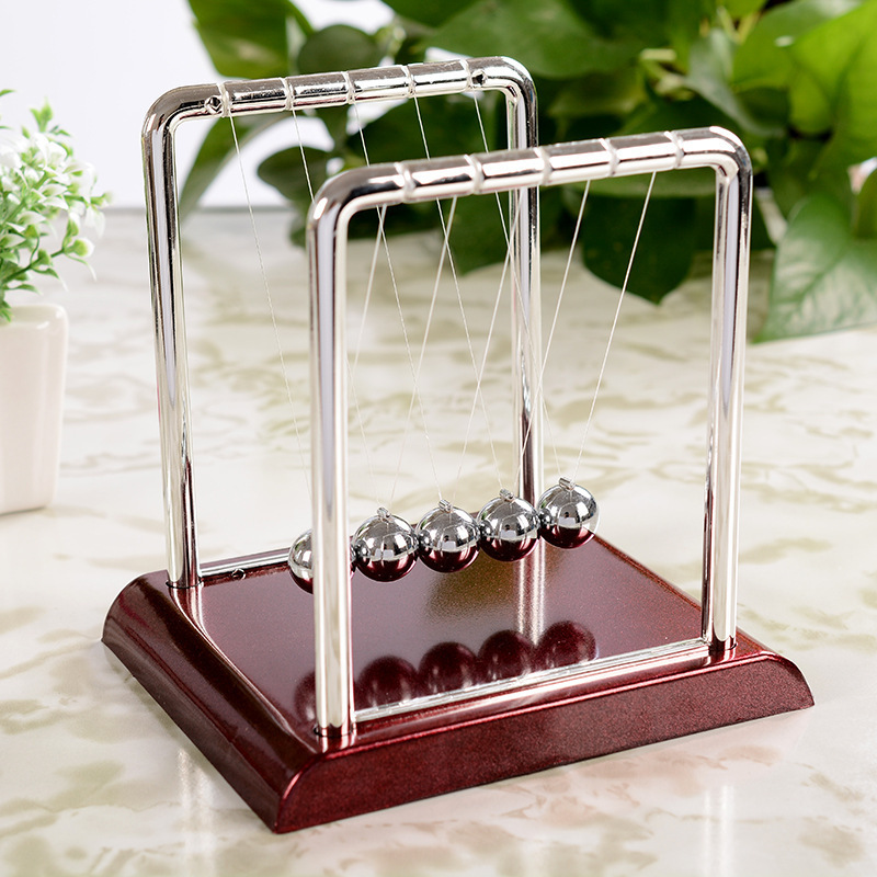 3 Large Medium Small Square Newton's Cradle Bumper Ball Elastic Collision Ball Physics Energy Conservation Iron Art Ornament