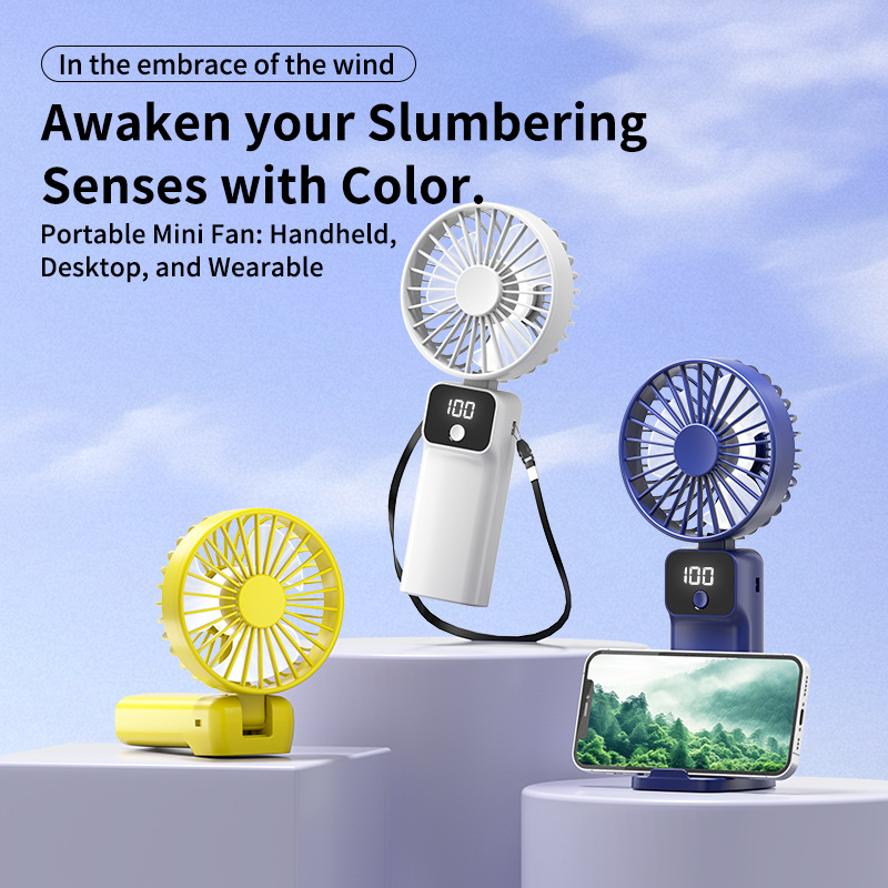 2026 Cross-border Amazon Handheld Small Fan Portable USB Cha