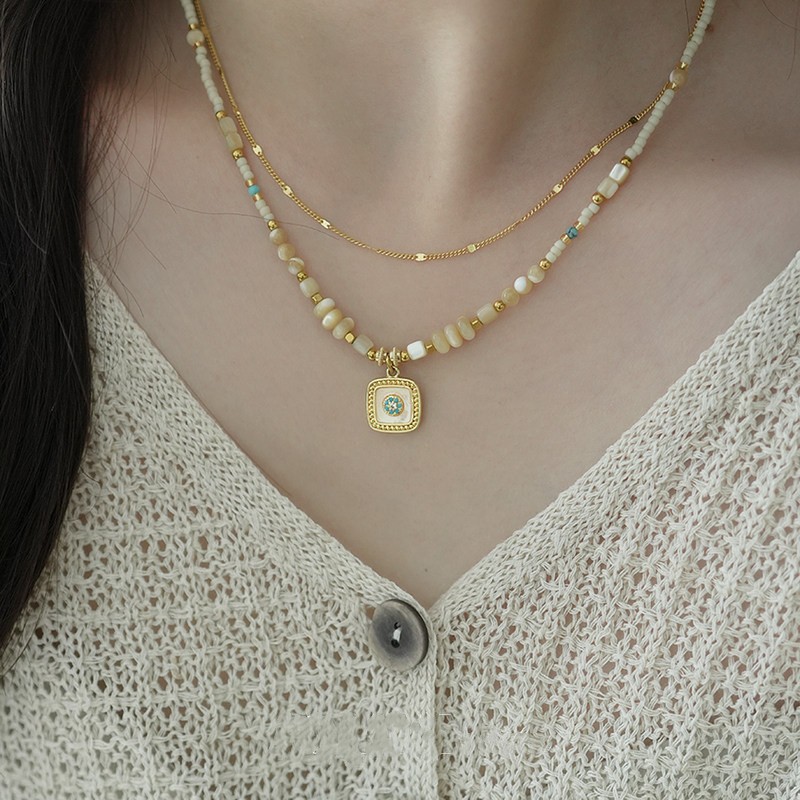 「Lingbai」Original natural shell necklace, niche collarbone chain