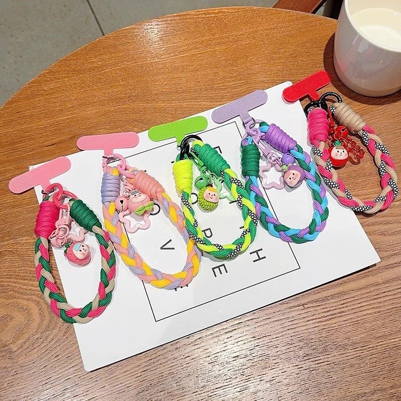 Contrast Color Camera Twist Wrist Keychain Phone Outdoor Lanyard Pendant Universal Handheld Woven Sturdy Short Rope