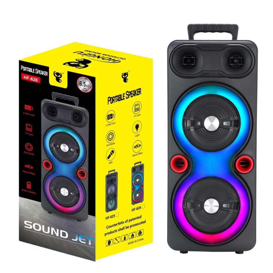 Wireless Bluetooth speaker portable outdoor dual 6.5-inch sound loud volume