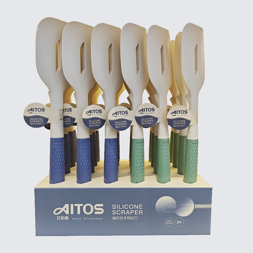 Woven handle scraper Aituosi food grade silicone high temperature resistant supermarket display box packaging G6547