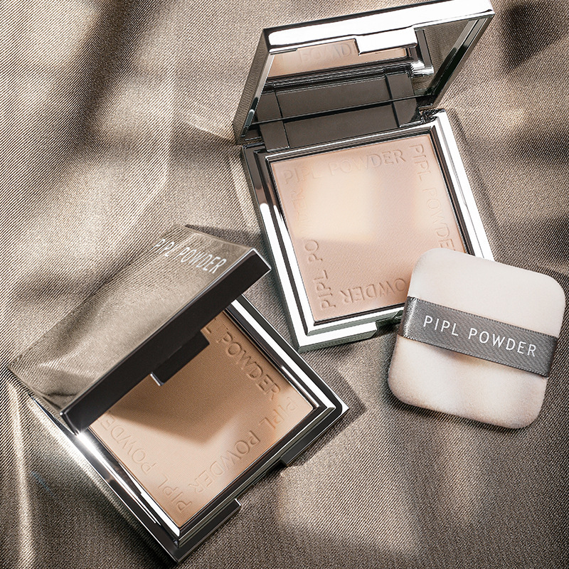PIPL Powder Compact Lightweight Conceal Contour Wet Dry Dual Use Moisturizing Setting Powder Waterproof
