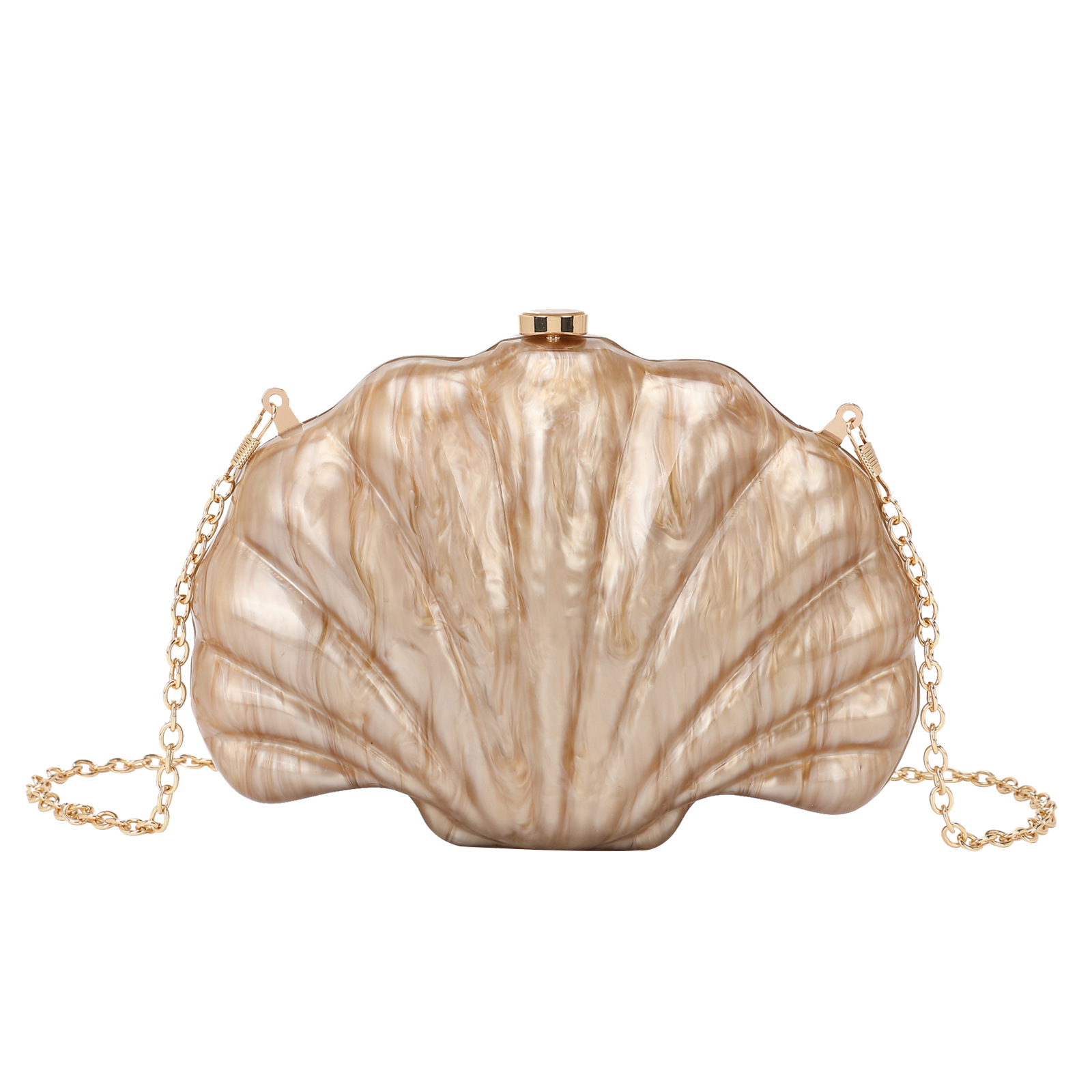 2024 New Shell Bag Natural Multicolor Evening Bag Clutch Bag Chain Shoulder Crossbody Bag Women