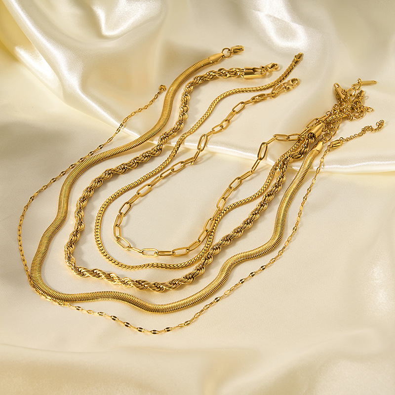 18K real gold electroplated necklace chain pendant hanging O-chain Figaro chain diy necklace jewelry accessories