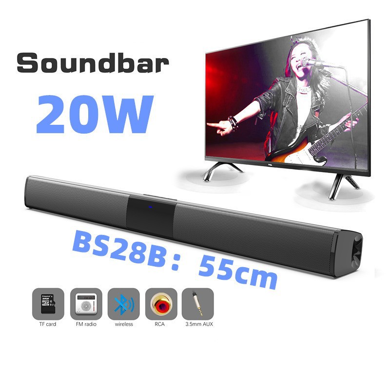 Exclusive BS-28B Soundbar Bluetooth Speaker Desktop Card Remote Home Theater Audio